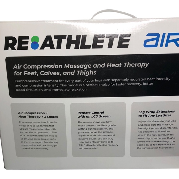 🆕 ReAthlete Air-C + Heat Therapy Air Compression Full Leg Massagers - Picture 6 of 9